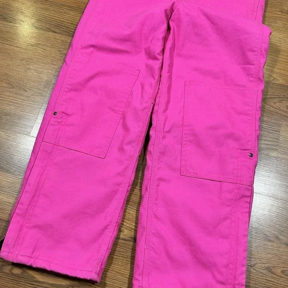 NWT Carhartt Insulated Overalls Coveralls Bibs Girls Size 12 Raspberry Rose Pink